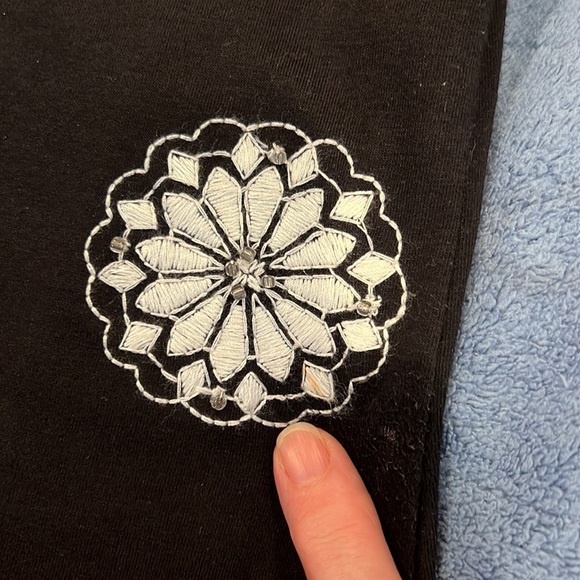 INC INTERNATIONAL CONCEPTS TUNIC TOP EMBROIDERED SIZE SMALL (S) BLACK & SILVER - Picture 13 of 13